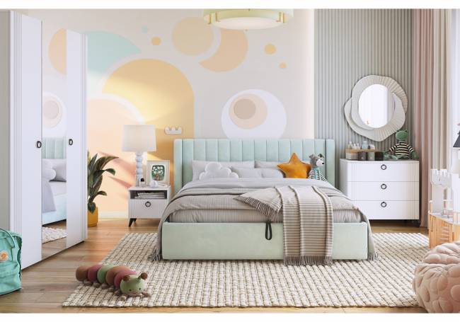 Комод Ева белое дерево / белый матовый