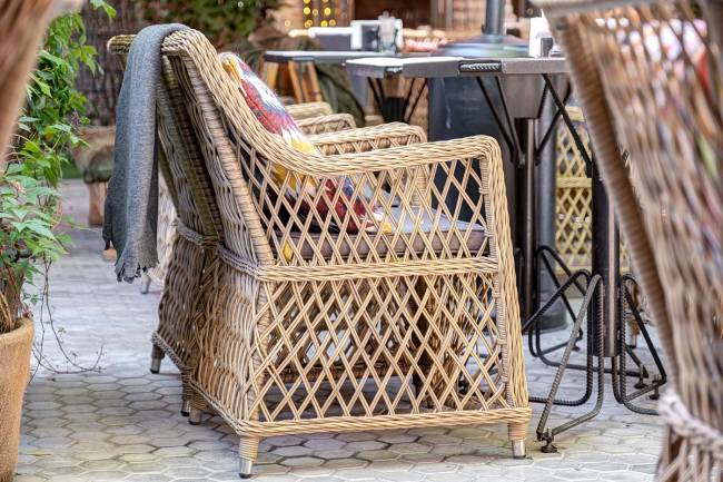 "Латте" плетеное кресло из искусственного ротанга, цвет соломенный