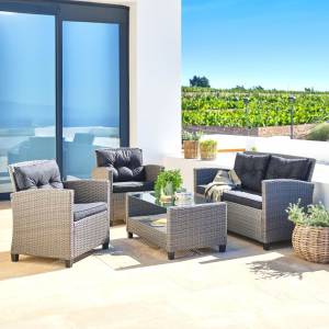 Комплект плетеной мебели AFM-805B Beige/Dark grey Комплект плетеной мебели AFM-805B Beige/Dark grey