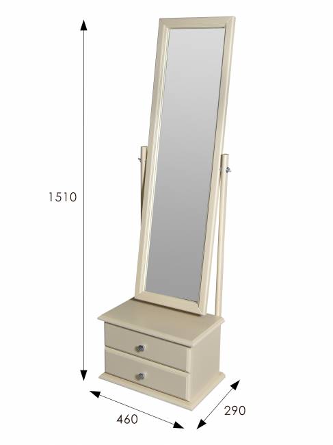 Зеркало с тумбой Селена слоновая кость 151 см х 46 см Зеркало с тумбой Селена слоновая кость 151 см х 46 см