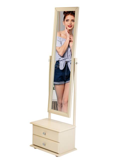 Зеркало с тумбой Селена слоновая кость 151 см х 46 см Зеркало с тумбой Селена слоновая кость 151 см х 46 см