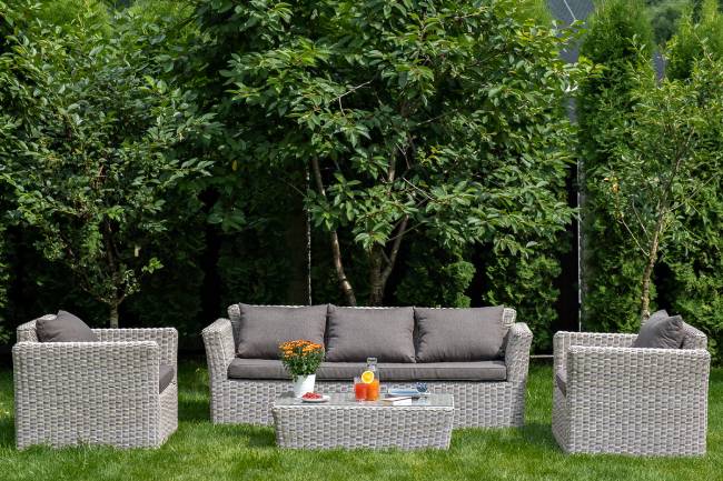 "Капучино" лаунж-зона из искусственного ротанга, цвет бежевый