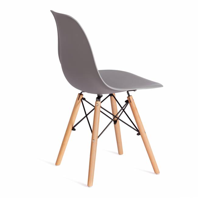 Стул CINDY (EAMES) (mod. 1801) дерево бук/металл/сиденье пластик, 45x51x82 см, Light grey (светло-серый) (Комплект из 4 шт.) светло-серый дерево бук/металл/сиденье пластик