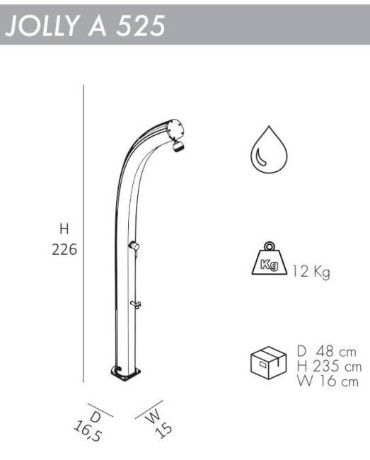 Душ уличный Jolly A 525 бежевый 165х150х2260 мм Душ уличный Jolly A 525 бежевый 165х150х2260 мм