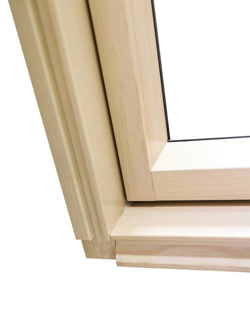 Деревянное мансардное окно FTP-V U4 со среднеповоротным открыванием Деревянное мансардное окно FTP-V U4 со среднеповоротным открыванием