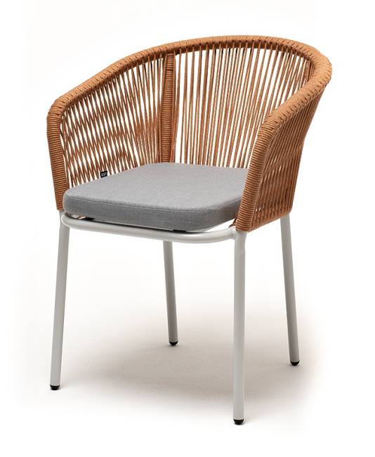 "Аркобалено" обеденная группа на 4 персоны со стульями "Марсель", каркас белый, роуп цветной "Аркобалено" обеденная группа на 4 персоны со стульями "Марсель", каркас белый, роуп цветной