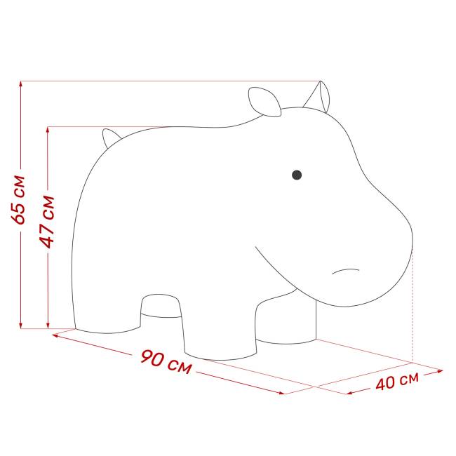 Пуф Leset Бегемот Премиум Omega 19, компаньон Omega 02