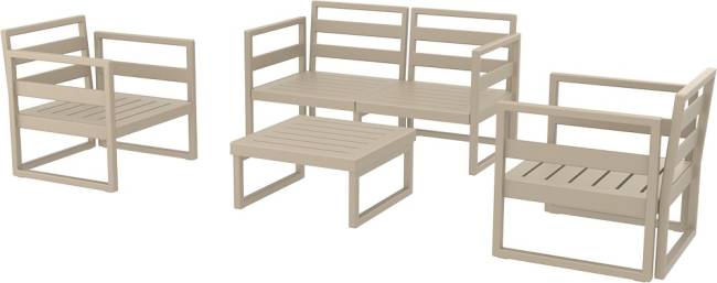 Комплект пластиковой мебели Mykonos бежевый, черный