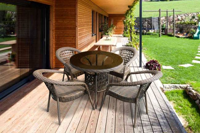 Комплект плетеной мебели МОККА FANO, темно-коричневый Комплект плетеной мебели МОККА FANO, темно-коричневый