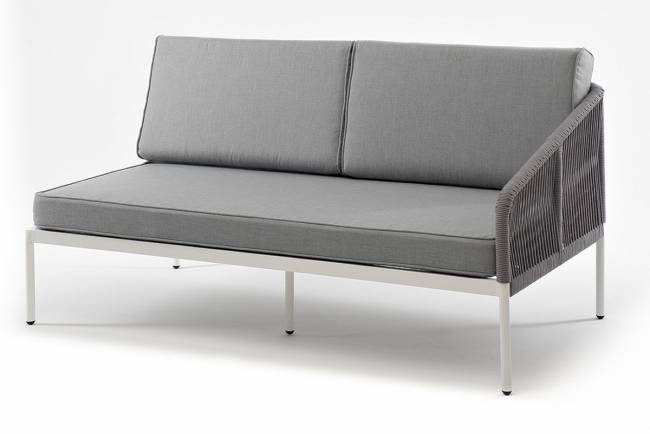 "Канны" левый модуль плетеный из роупа, каркас алюминий темно-серый (RAL7024) шагрень, роуп темно-серый круглый, ткань темно-серая "Канны" левый модуль плетеный из роупа, каркас алюминий темно-серый (RAL7024) шагрень, роуп темно-серый круглый, ткань темно-серая