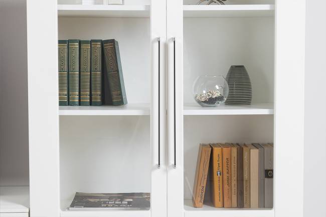 Два серванта и тумба под аппаратуру Валенсия цвет белый шагрень