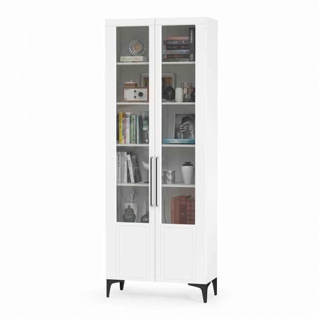 Два серванта и тумба под аппаратуру Валенсия цвет белый шагрень