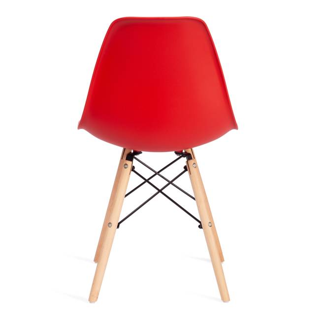 Стул CINDY (EAMES) (mod. 001) / 1 шт. в упаковке дерево бук/металл/сиденье пластик, 51x46x82.5см, красный/red красный/red дерево бук/металл/сиденье пластик