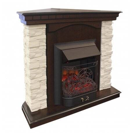 Электрокамин Elford Corner AO с очагом Majestic Lux BL S