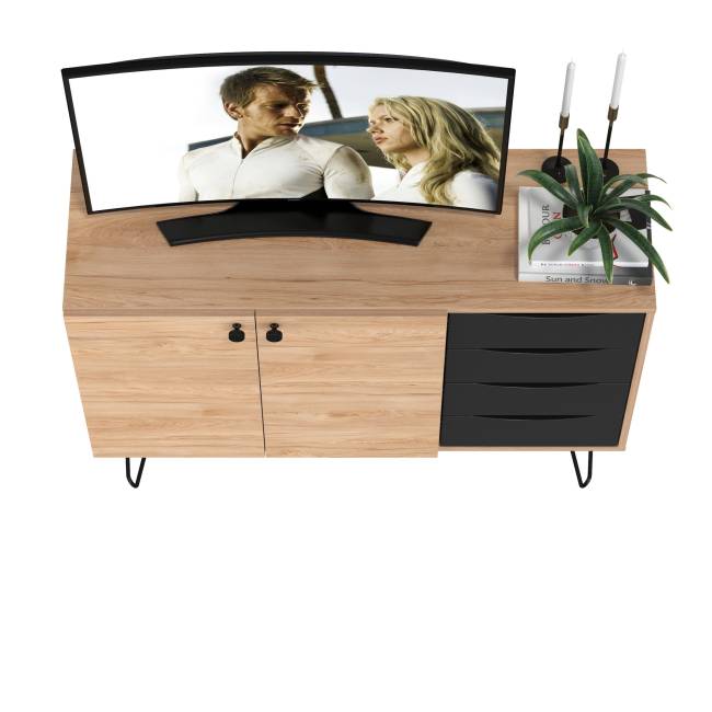 Комод-тумба Брюс 16.233 цвет чёрный/Battle rock Santiago Комод-тумба Брюс 16.233 цвет чёрный/Battle rock Santiago