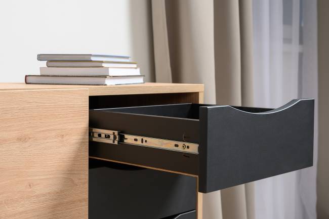 Комод-тумба Брюс 16.233 цвет чёрный/Battle rock Santiago Комод-тумба Брюс 16.233 цвет чёрный/Battle rock Santiago