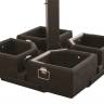 Зонт профессиональный двухкупольный 3.5х7 м Wood Double имитация ироко, слоновая кость 3500х7000 мм