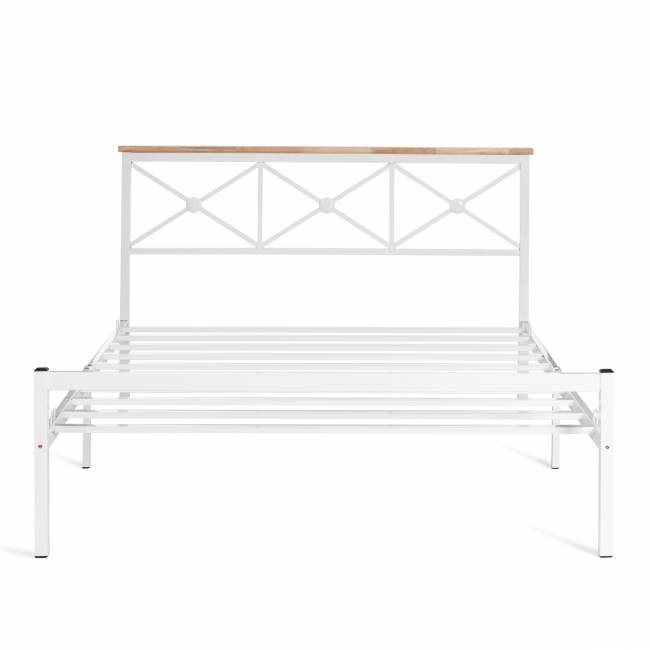 Кровать Iris (mod.9311) дерево гевея/металл, 160*200 см (Queen bed), Белый (White) Белый (White) дерево гевея/металл