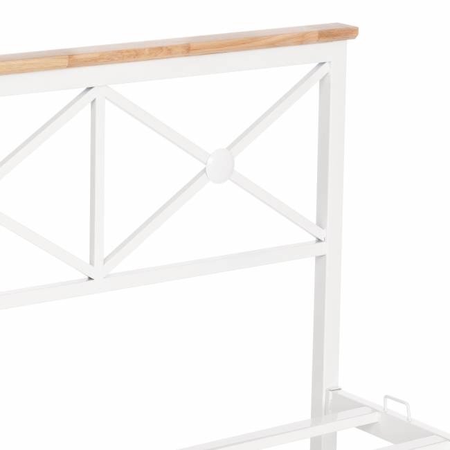 Кровать Iris (mod.9311) дерево гевея/металл, 160*200 см (Queen bed), Белый (White) Белый (White) дерево гевея/металл