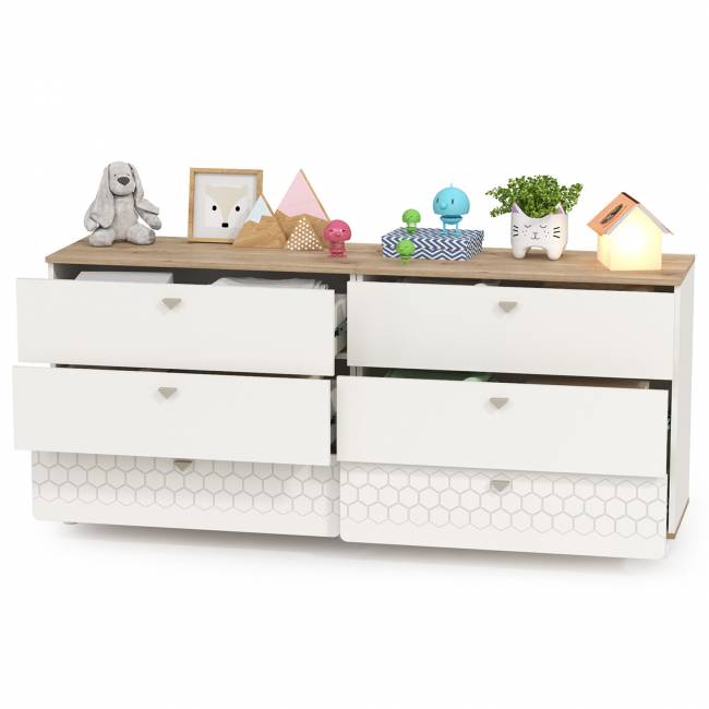 Два комода Эйп для детской комнаты цвет белый/дуб белый