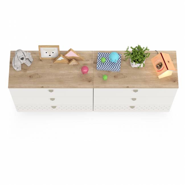 Два комода Эйп для детской комнаты цвет белый/дуб белый
