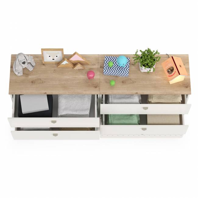 Два комода Эйп для детской комнаты цвет белый/дуб белый