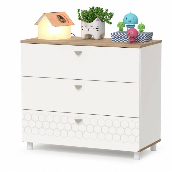 Два комода Эйп для детской комнаты цвет белый/дуб белый